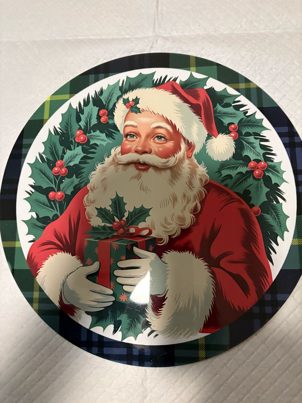 Classic Santa Holiday sign Red & Green
